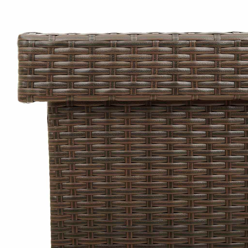 barna polyrattan kerti tárolóláda kerekekkel 160x55x75 cm