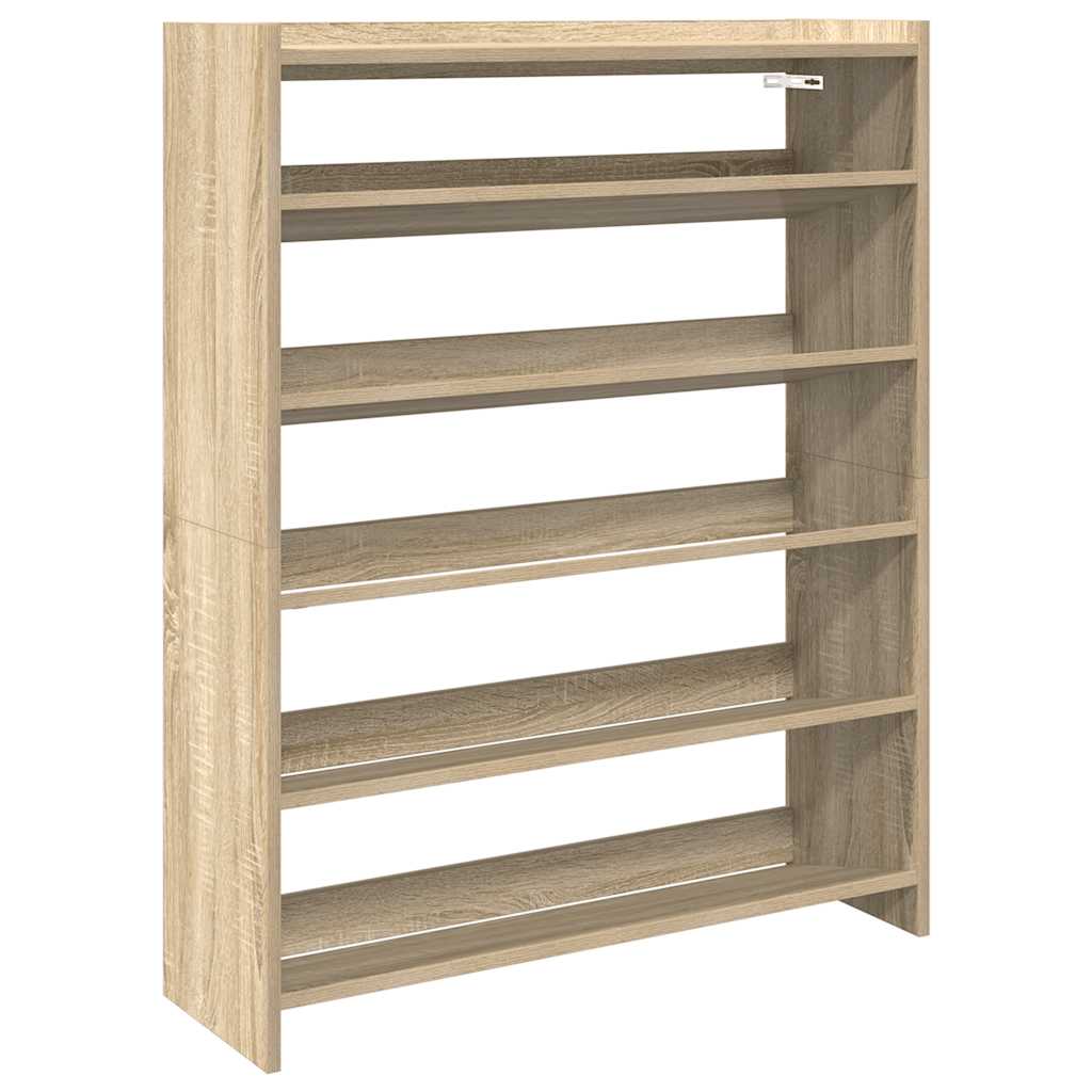 sonoma tölgy színű szerelt fa cipőtartó 80x25x100 cm
