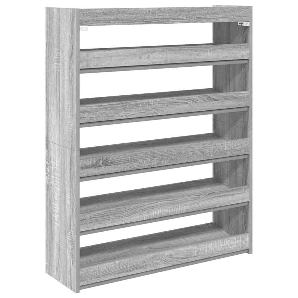 szürke sonoma színű szerelt fa cipőtartó 80x25x100 cm