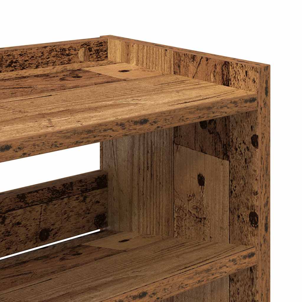 antik fa szerelt fa cipőtartó 80x25x100 cm