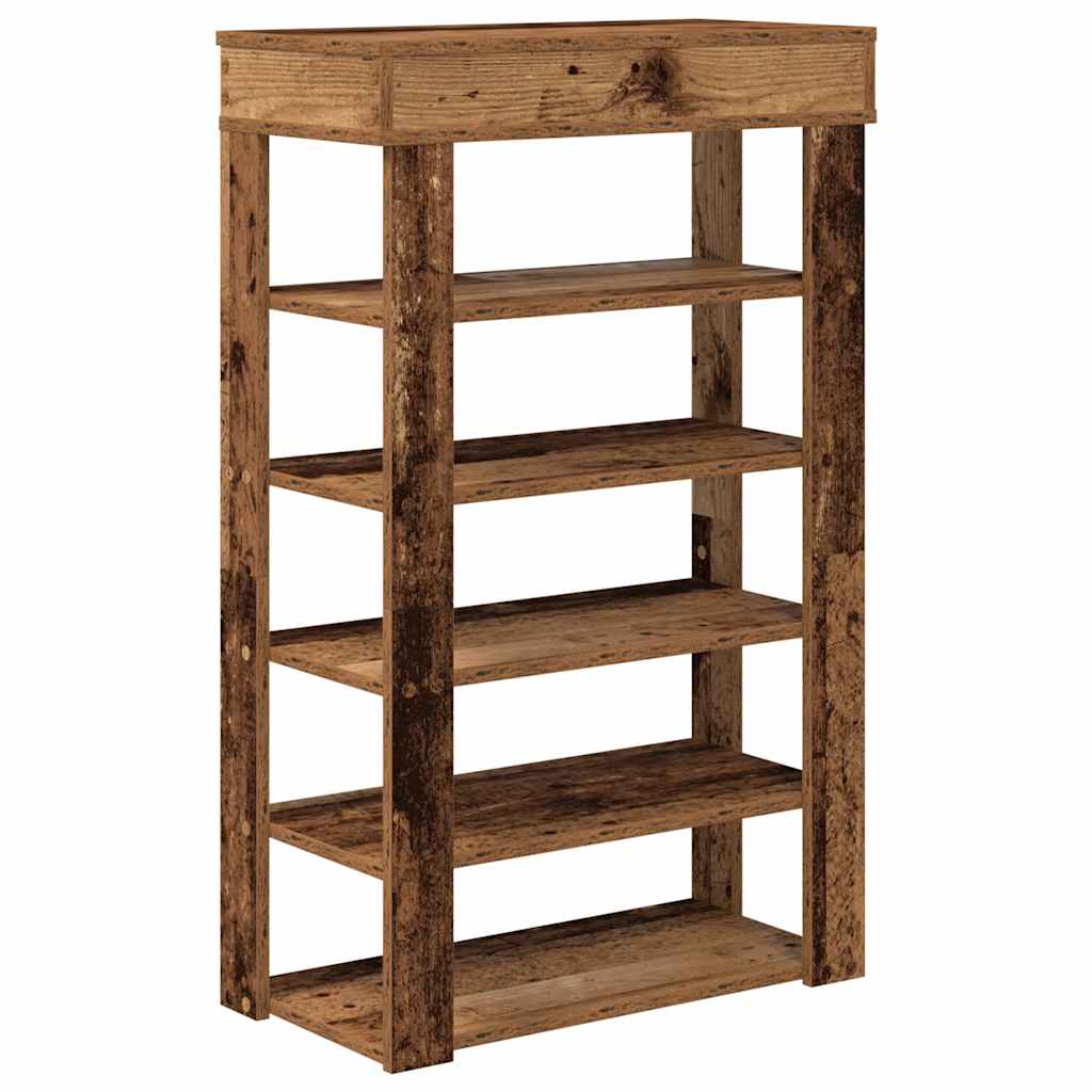 antik fa szerelt fa cipőtartó 60x30x98 cm