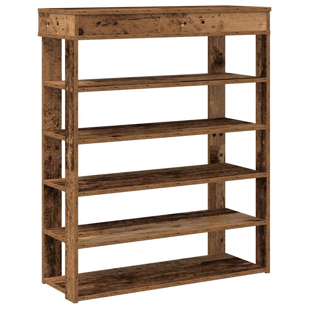 antik fa szerelt fa cipőtartó 80x30x98 cm