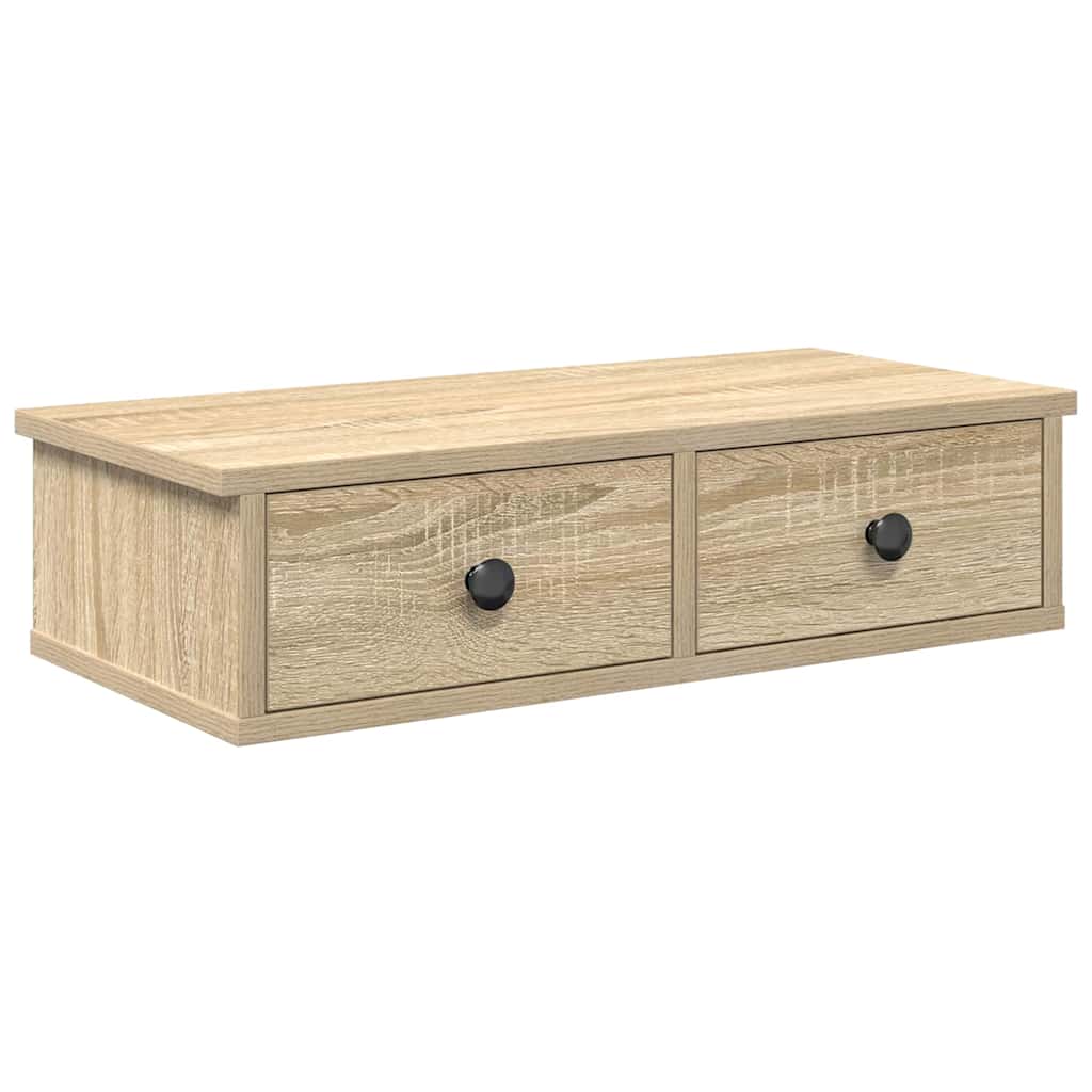 Falipolc fiókokkal sonoma tölgy 60x28x15 cm műszaki fa