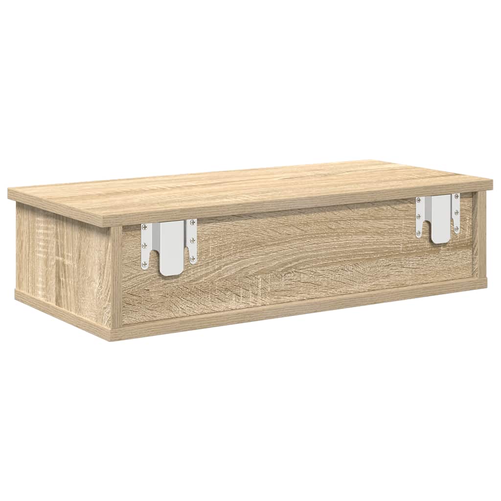 Falipolc fiókokkal sonoma tölgy 60x28x15 cm műszaki fa