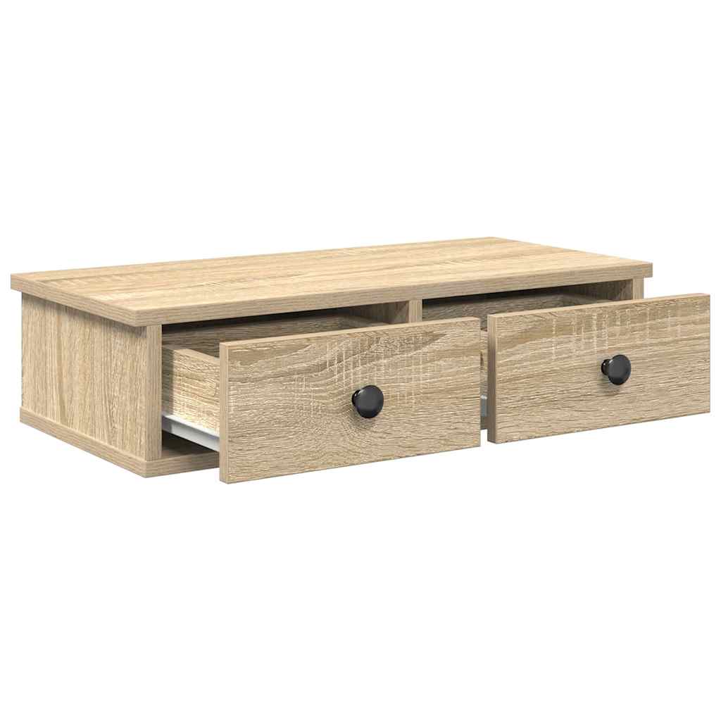 Falipolc fiókokkal sonoma tölgy 60x28x15 cm műszaki fa