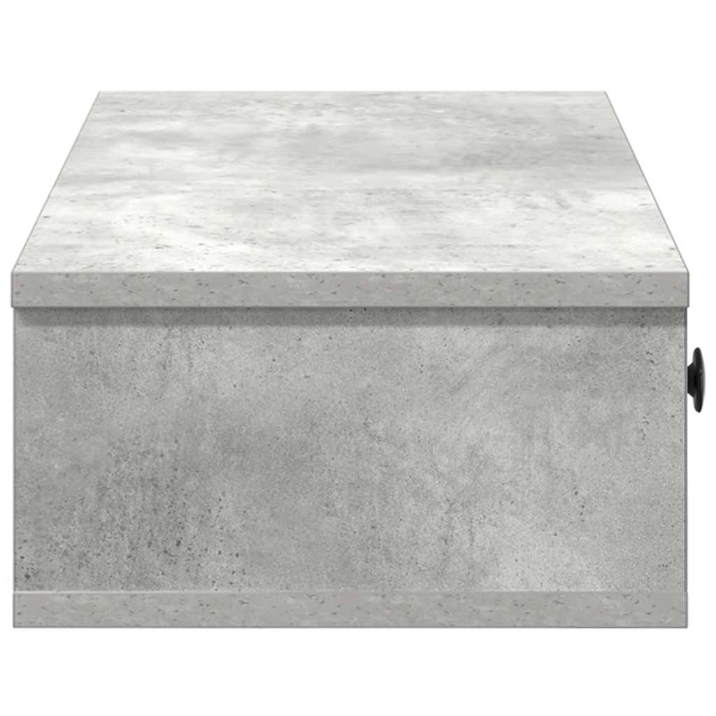 Falipolc fiókokkal betonszürke 60x28x15 cm műszaki fa