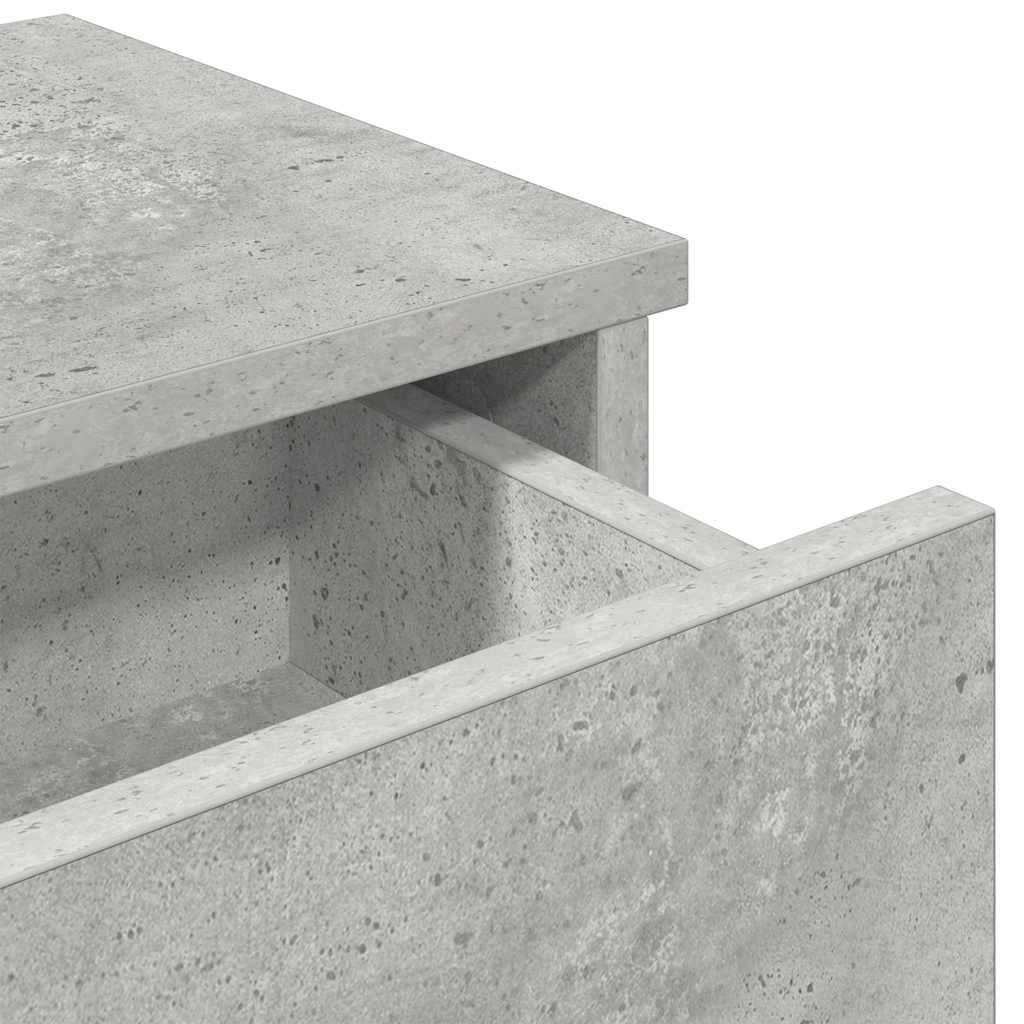 Falipolc fiókokkal betonszürke 60x28x15 cm műszaki fa