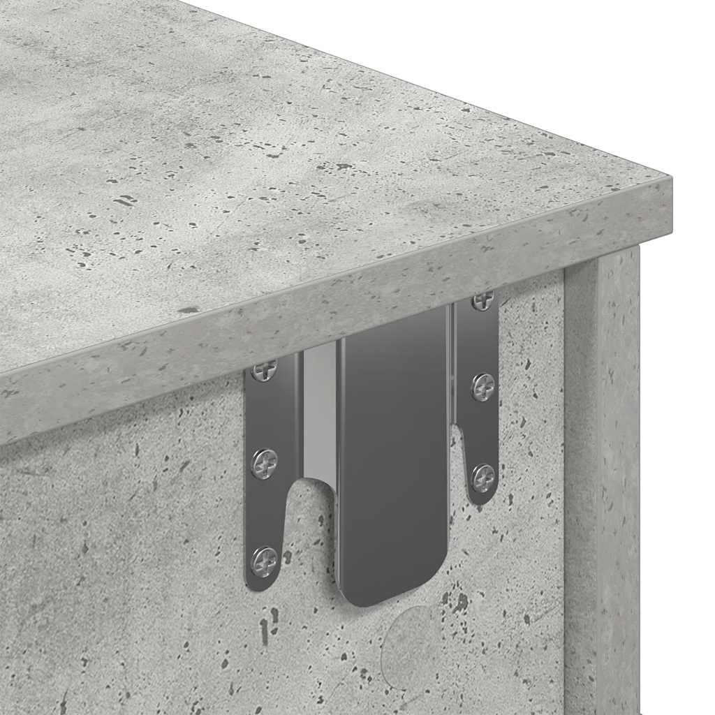 Falipolc fiókokkal betonszürke 60x28x15 cm műszaki fa