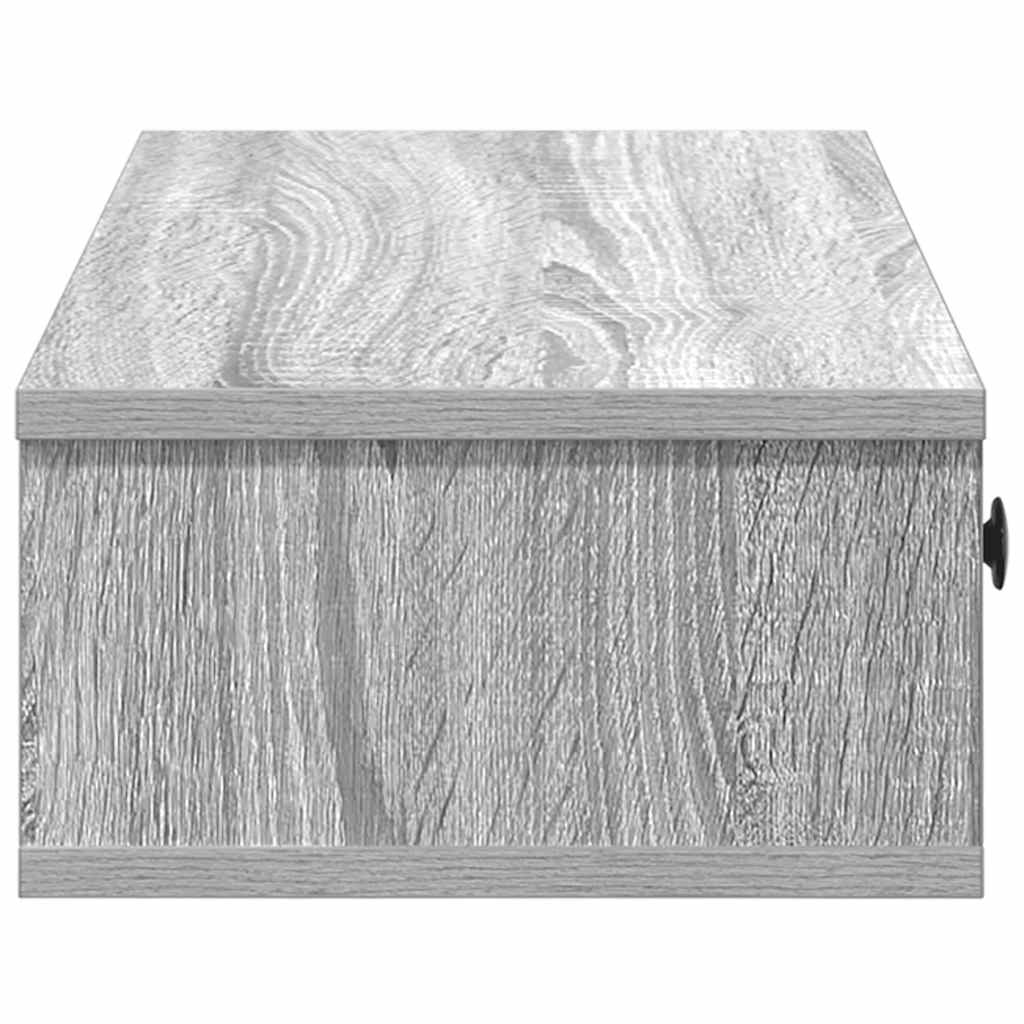 Falipolc fiókokkal szürke sonoma 60x28x15 cm műszaki fa