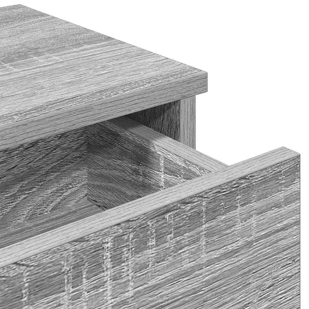 Falipolc fiókokkal szürke sonoma 60x28x15 cm műszaki fa