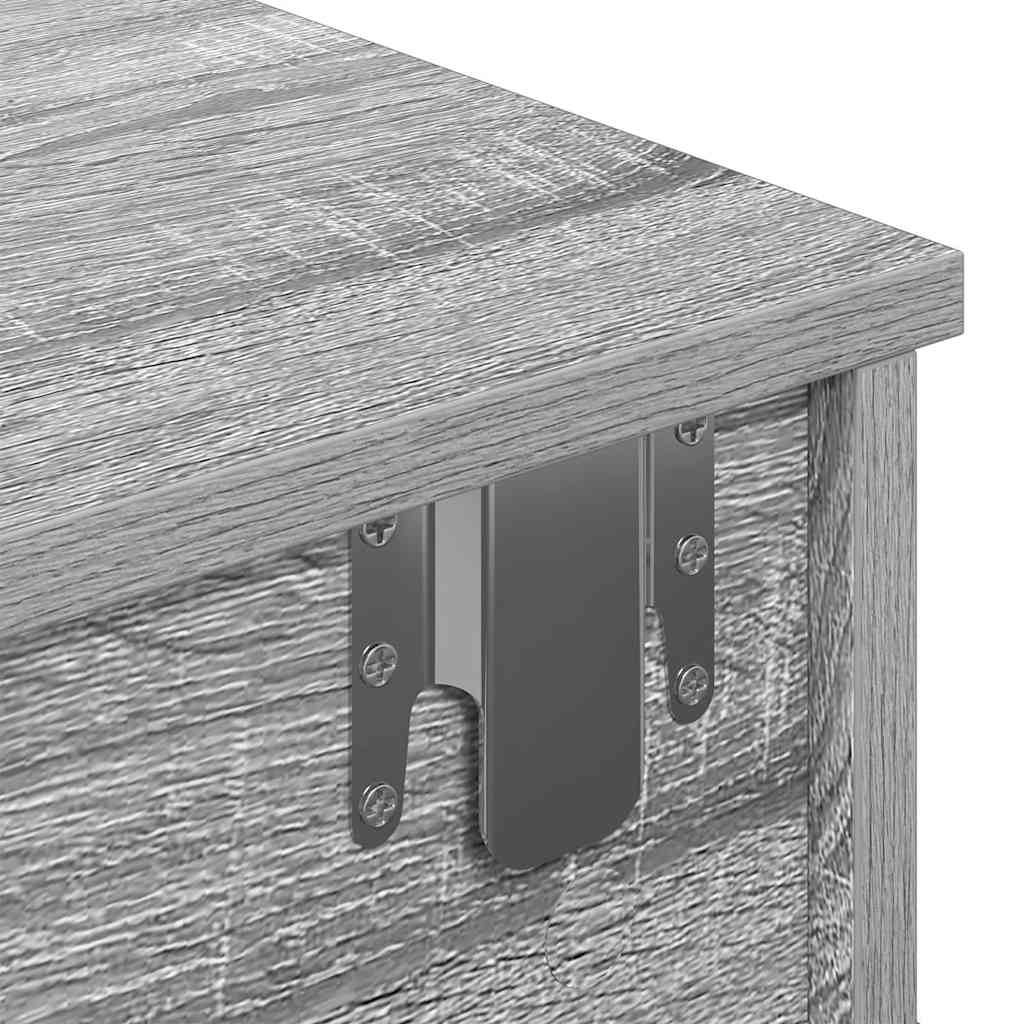 Falipolc fiókokkal szürke sonoma 60x28x15 cm műszaki fa