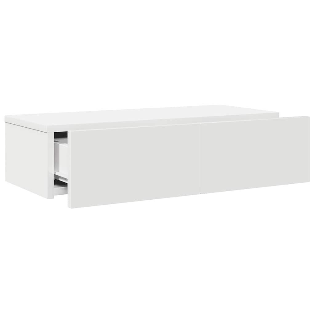 Falipolc fiókokkal fehér 60x26,5x15 cm műszaki fa