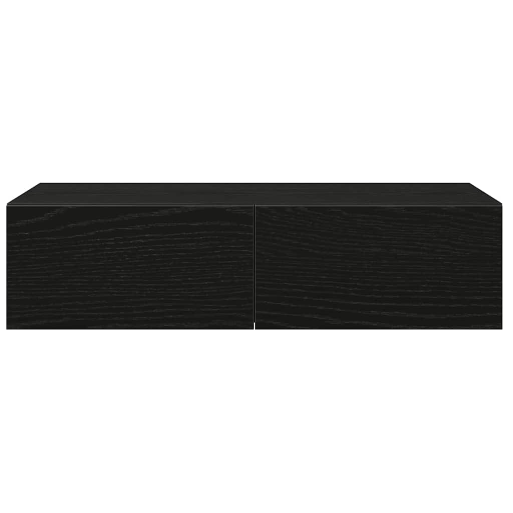 Falipolc fiókokkal fekete 60x26,5x15 cm műszaki fa