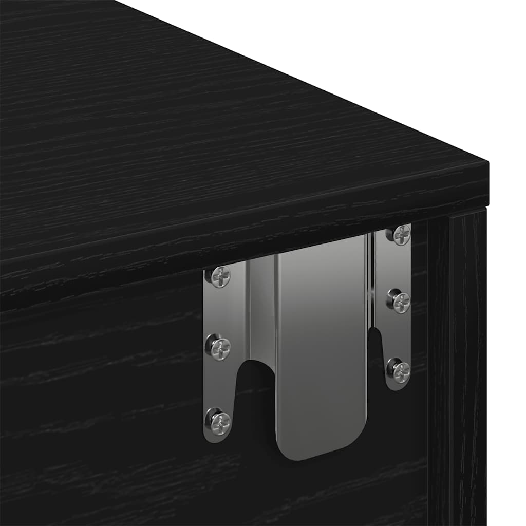 Falipolc fiókokkal fekete 60x26,5x15 cm műszaki fa