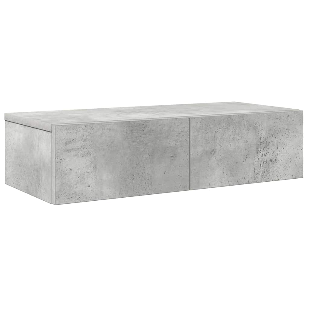 Falipolc fiókokkal betonszürke 60x26,5x15 cm műszaki fa