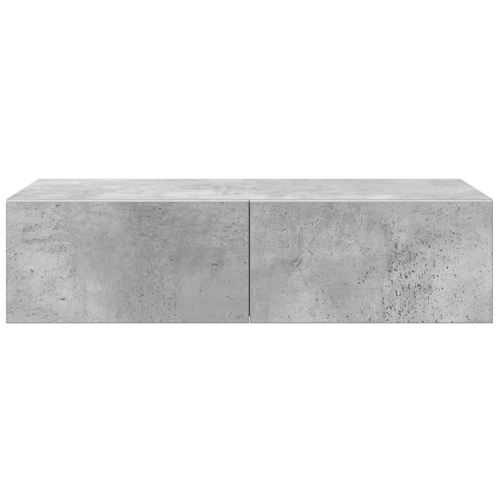 Falipolc fiókokkal betonszürke 60x26,5x15 cm műszaki fa