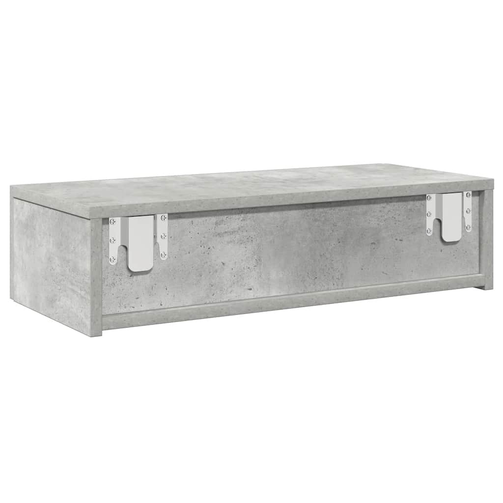 Falipolc fiókokkal betonszürke 60x26,5x15 cm műszaki fa