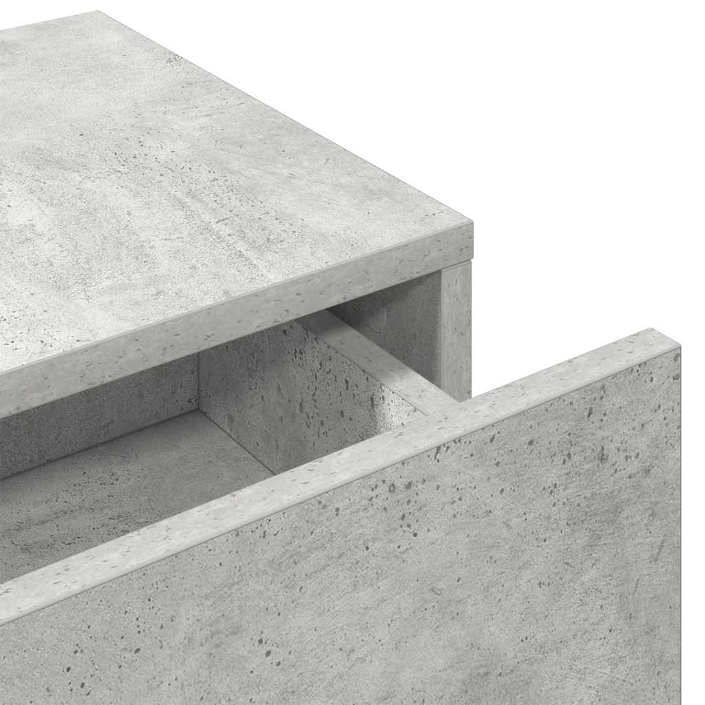 Falipolc fiókokkal betonszürke 60x26,5x15 cm műszaki fa