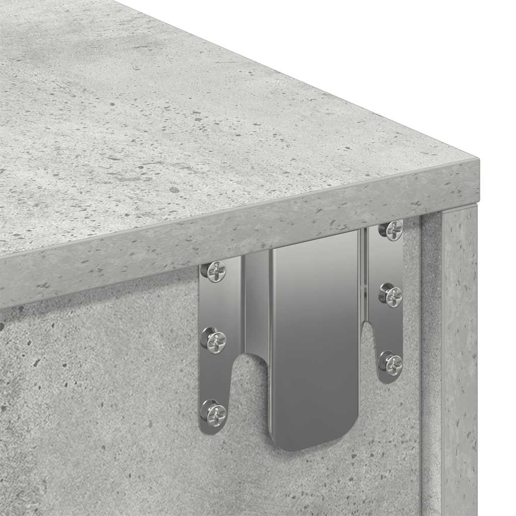 Falipolc fiókokkal betonszürke 60x26,5x15 cm műszaki fa