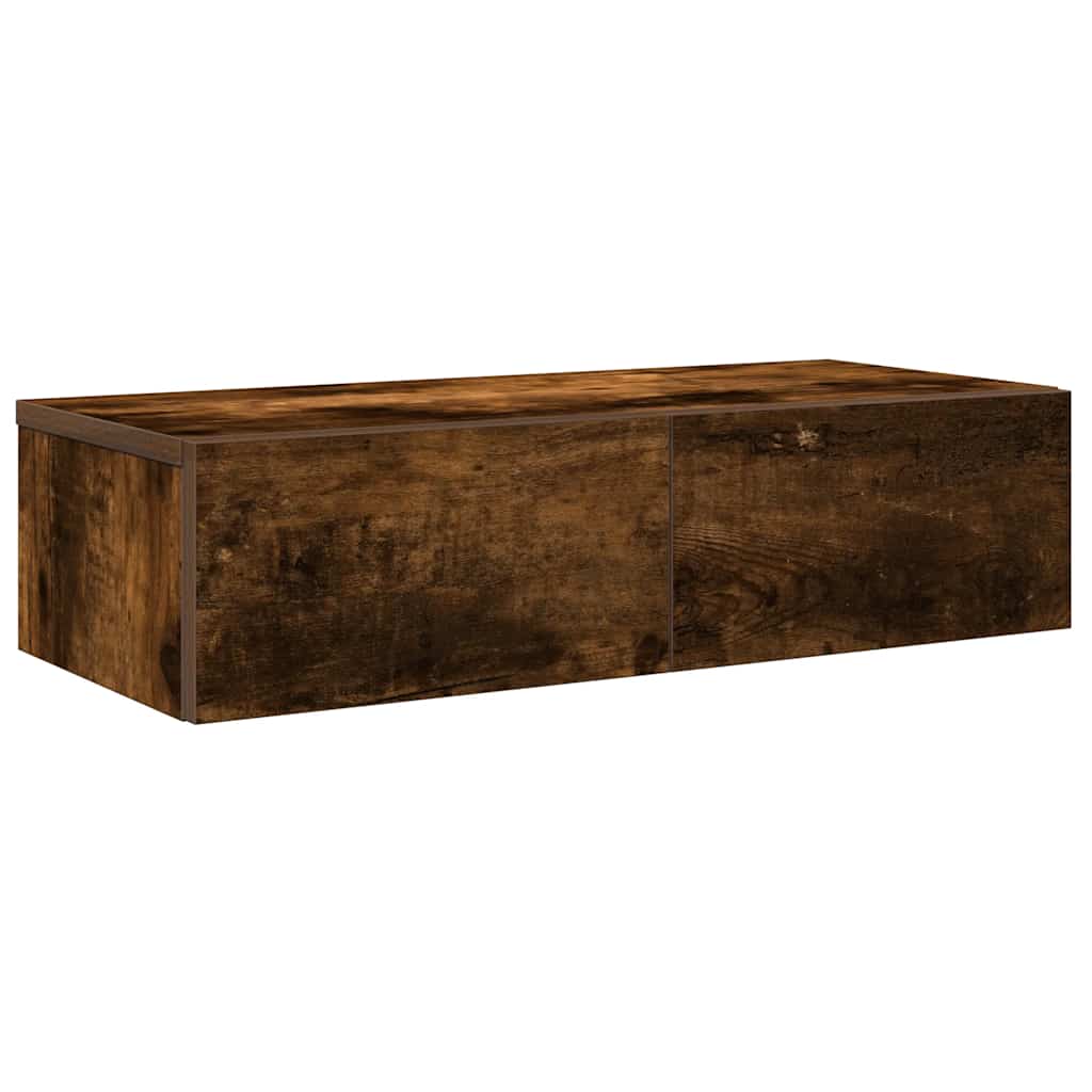 Falipolc fiókokkal füstölt tölgy 60x26,5x15 cm műszaki fa
