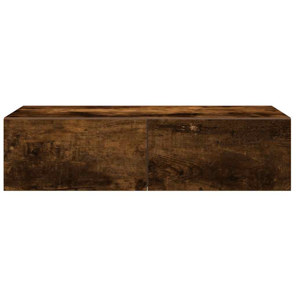 Falipolc fiókokkal füstölt tölgy 60x26,5x15 cm műszaki fa