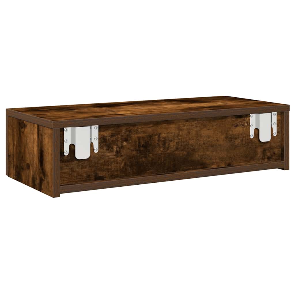 Falipolc fiókokkal füstölt tölgy 60x26,5x15 cm műszaki fa
