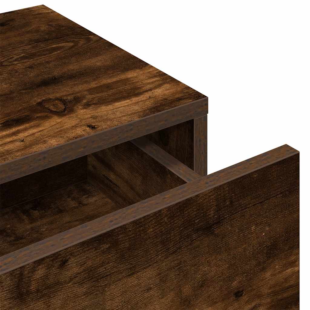 Falipolc fiókokkal füstölt tölgy 60x26,5x15 cm műszaki fa