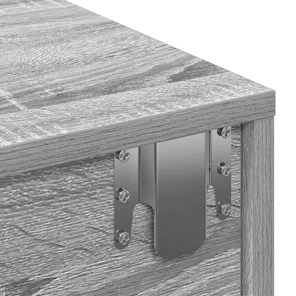 Falipolc fiókokkal szürke sonoma 60x26,5x15 cm műszaki fa