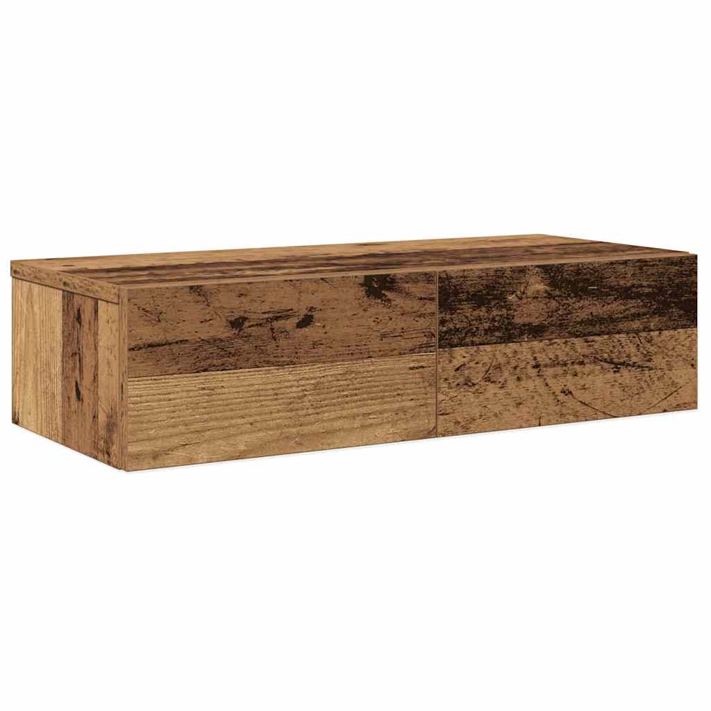 Falipolc fiókokkal régi fa 60x26,5x15 cm műszaki fa