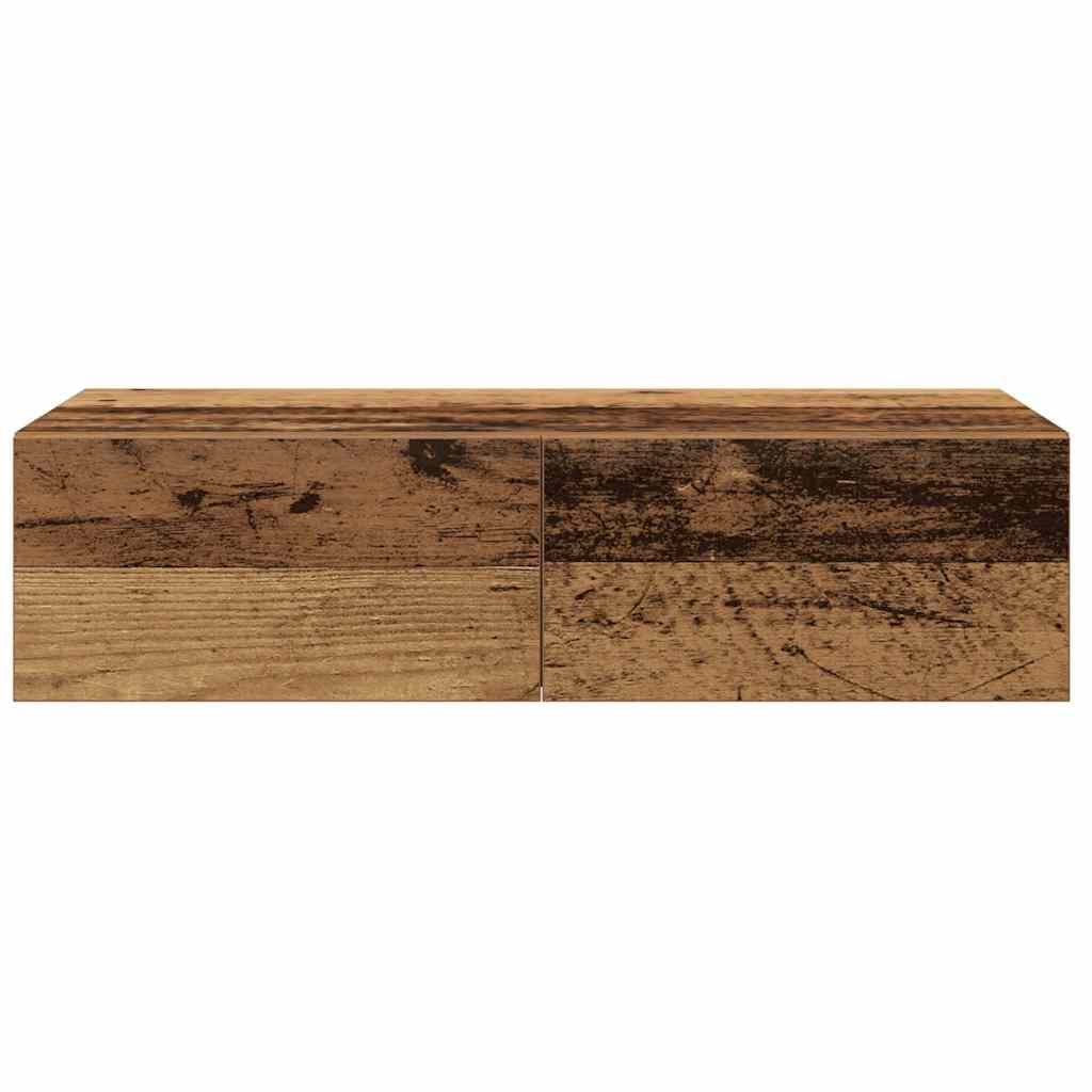Falipolc fiókokkal régi fa 60x26,5x15 cm műszaki fa