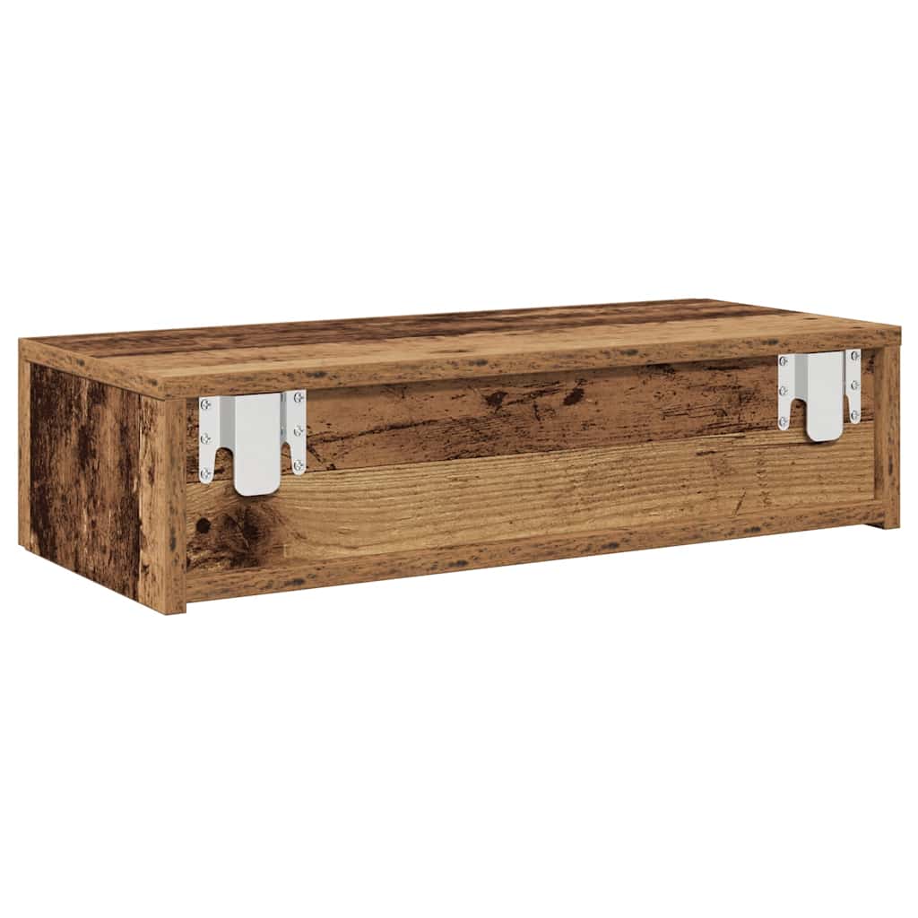 Falipolc fiókokkal régi fa 60x26,5x15 cm műszaki fa