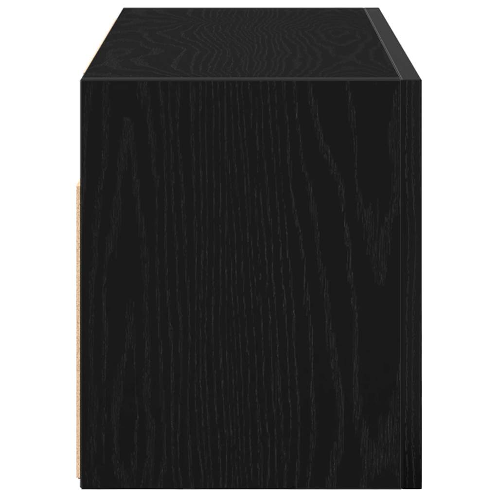 fekete szerelt fa fali fürdőszobaszekrény 60x25x30 cm