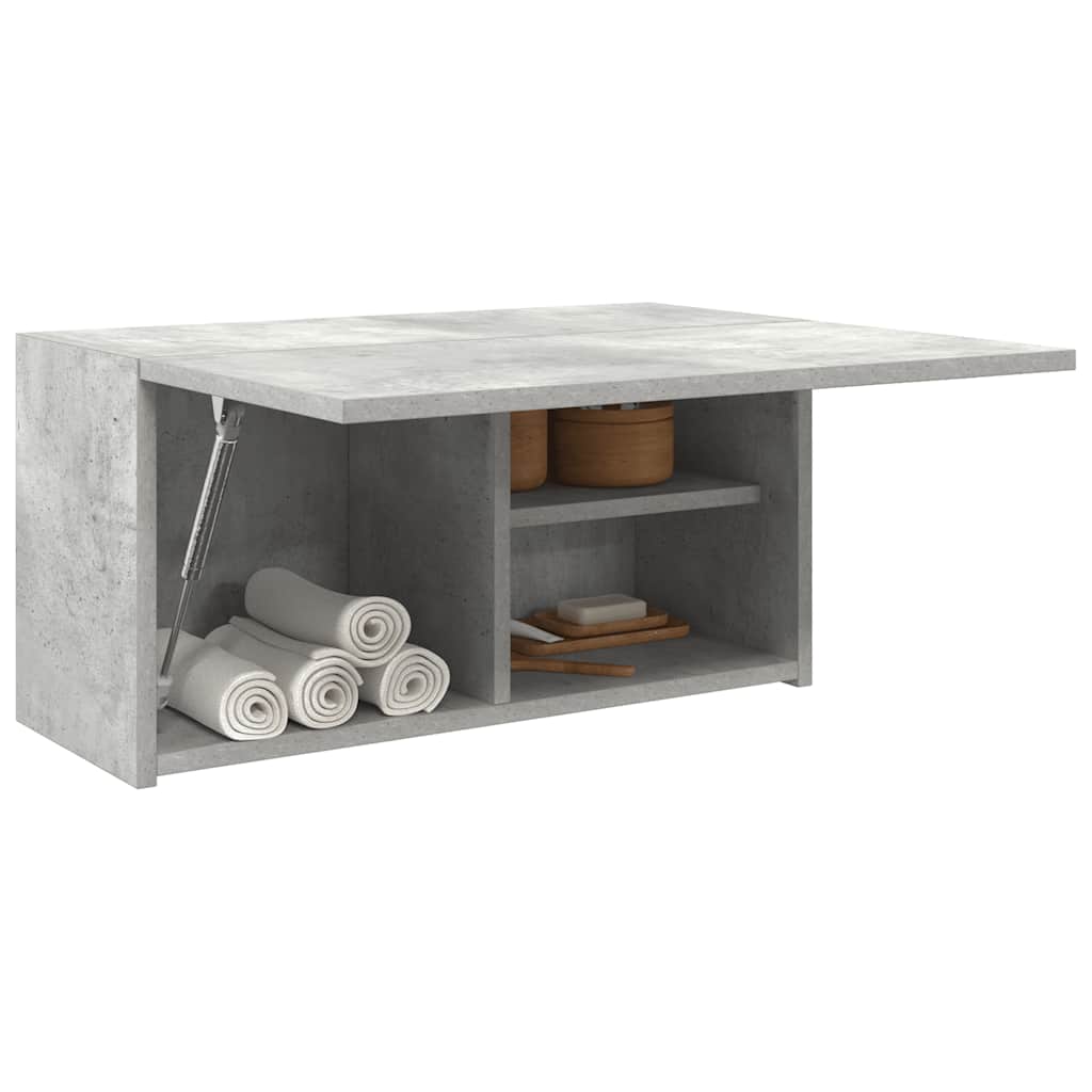 betonszürke szerelt fa fali fürdőszobaszekrény 60 x 25 x 30 cm