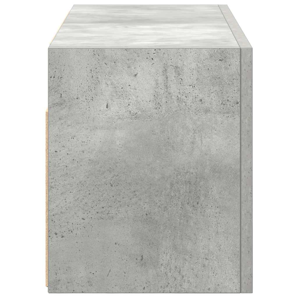 betonszürke szerelt fa fali fürdőszobaszekrény 60 x 25 x 30 cm