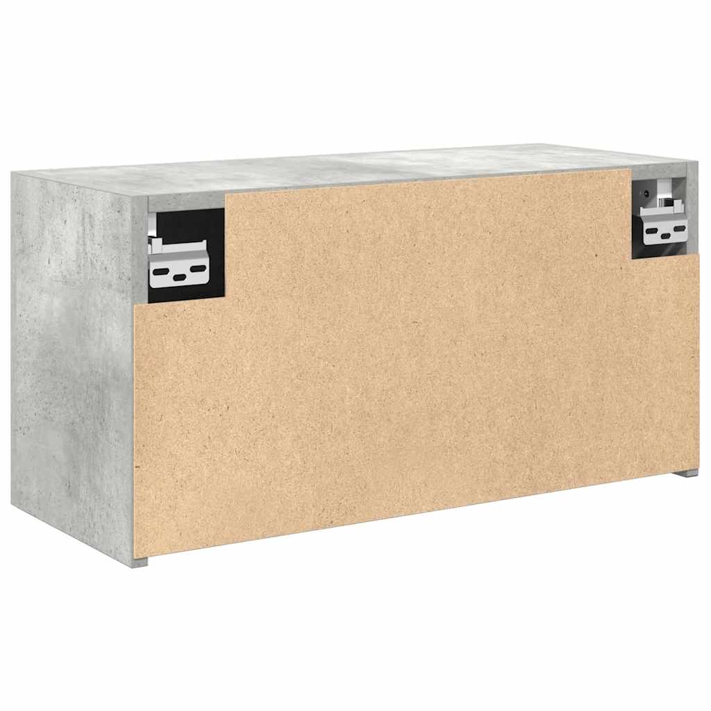 betonszürke szerelt fa fali fürdőszobaszekrény 60 x 25 x 30 cm