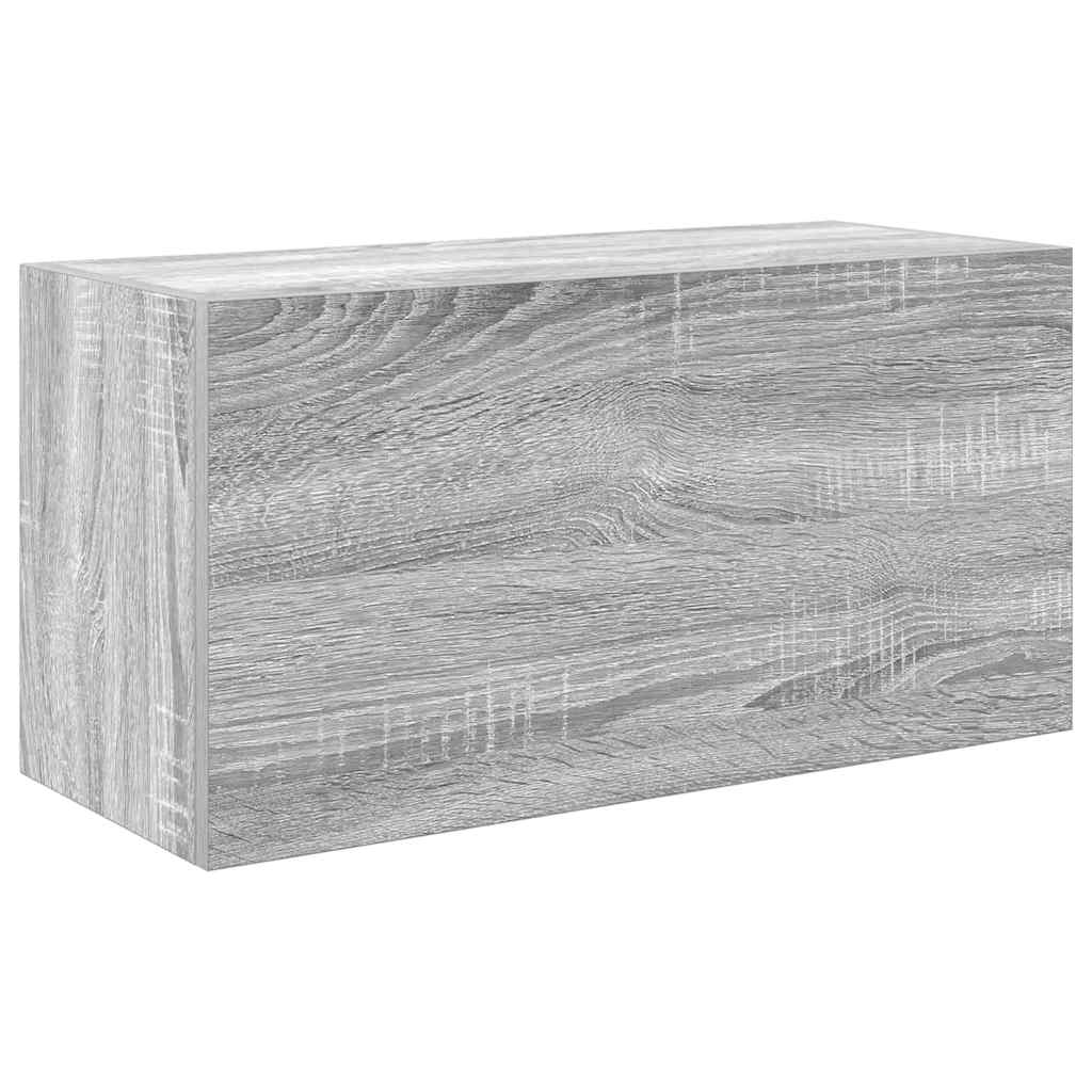 szürke sonoma szerelt fa fali fürdőszobaszekrény 60x25x30 cm