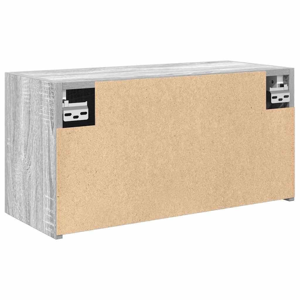 szürke sonoma szerelt fa fali fürdőszobaszekrény 60x25x30 cm