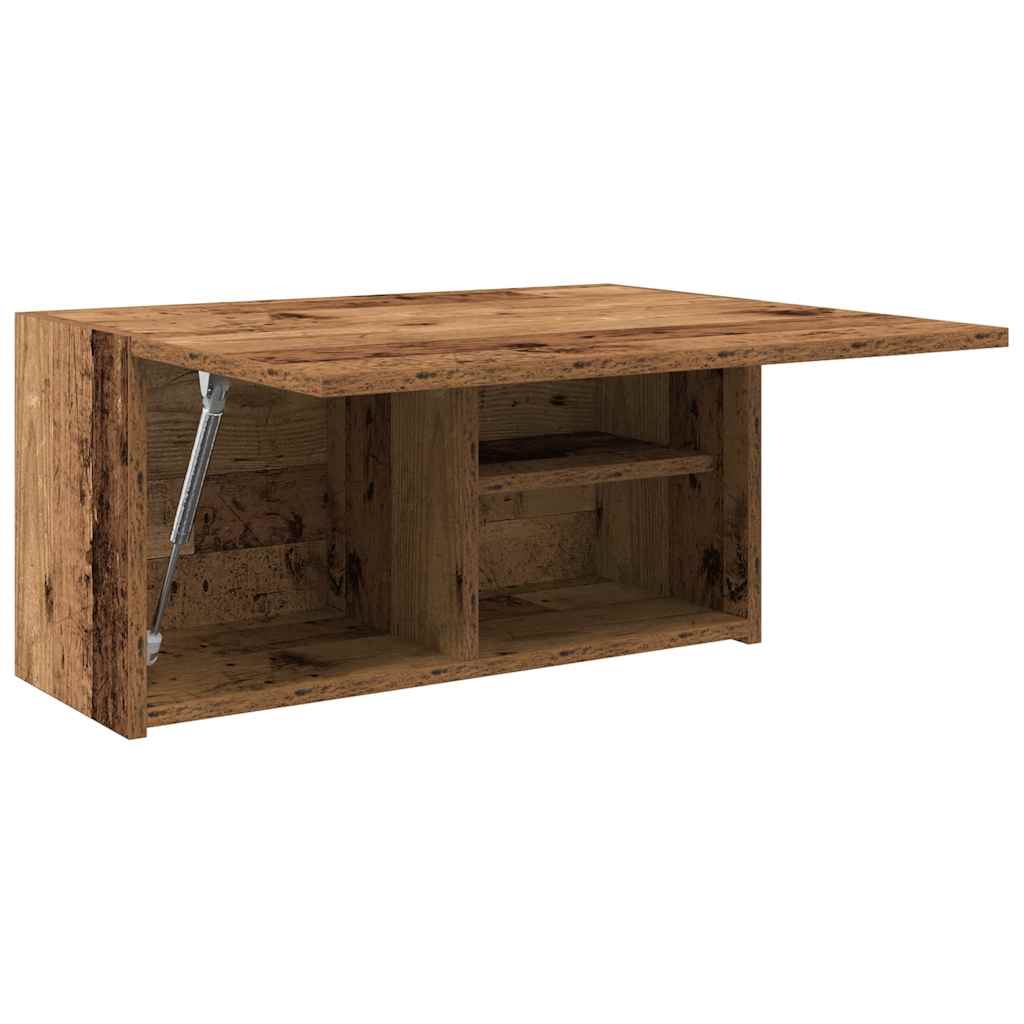 antik fa színű szerelt fa fali fürdőszobaszekrény 60x25x30 cm