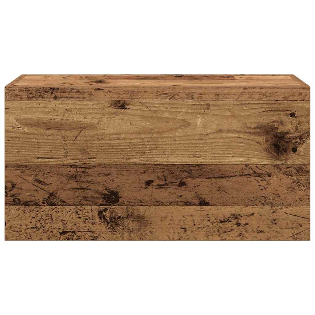 antik fa színű szerelt fa fali fürdőszobaszekrény 60x25x30 cm