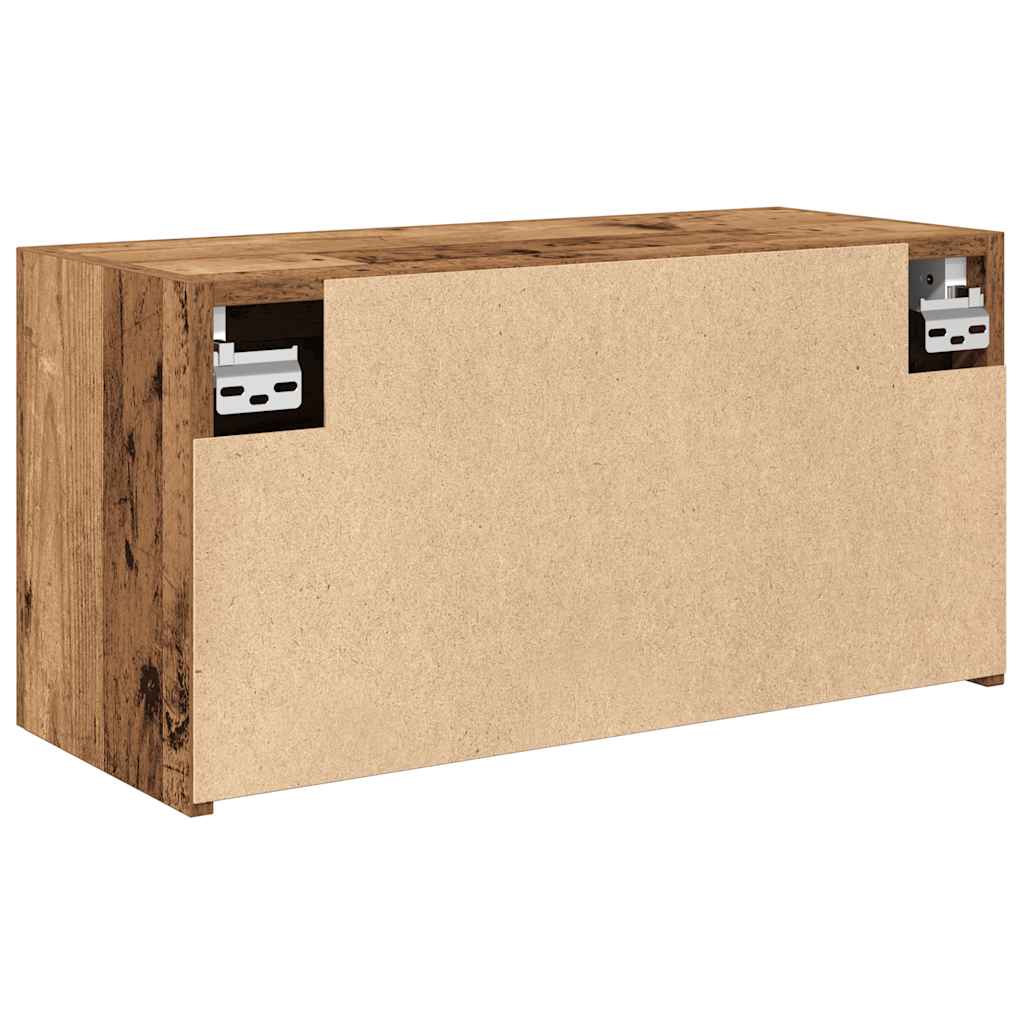 antik fa színű szerelt fa fali fürdőszobaszekrény 60x25x30 cm