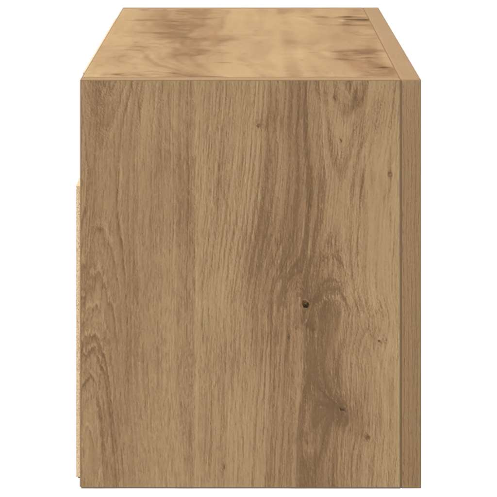 kézműves tölgy szerelt fa fali fürdőszobaszekrény 60x25x30 cm
