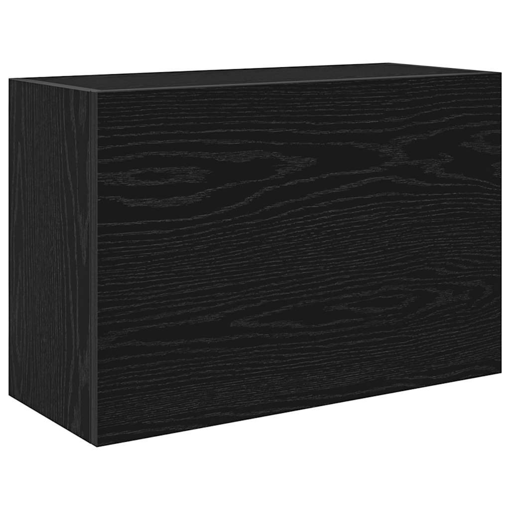 fekete szerelt fa fali fürdőszobaszekrény 60x25x40 cm