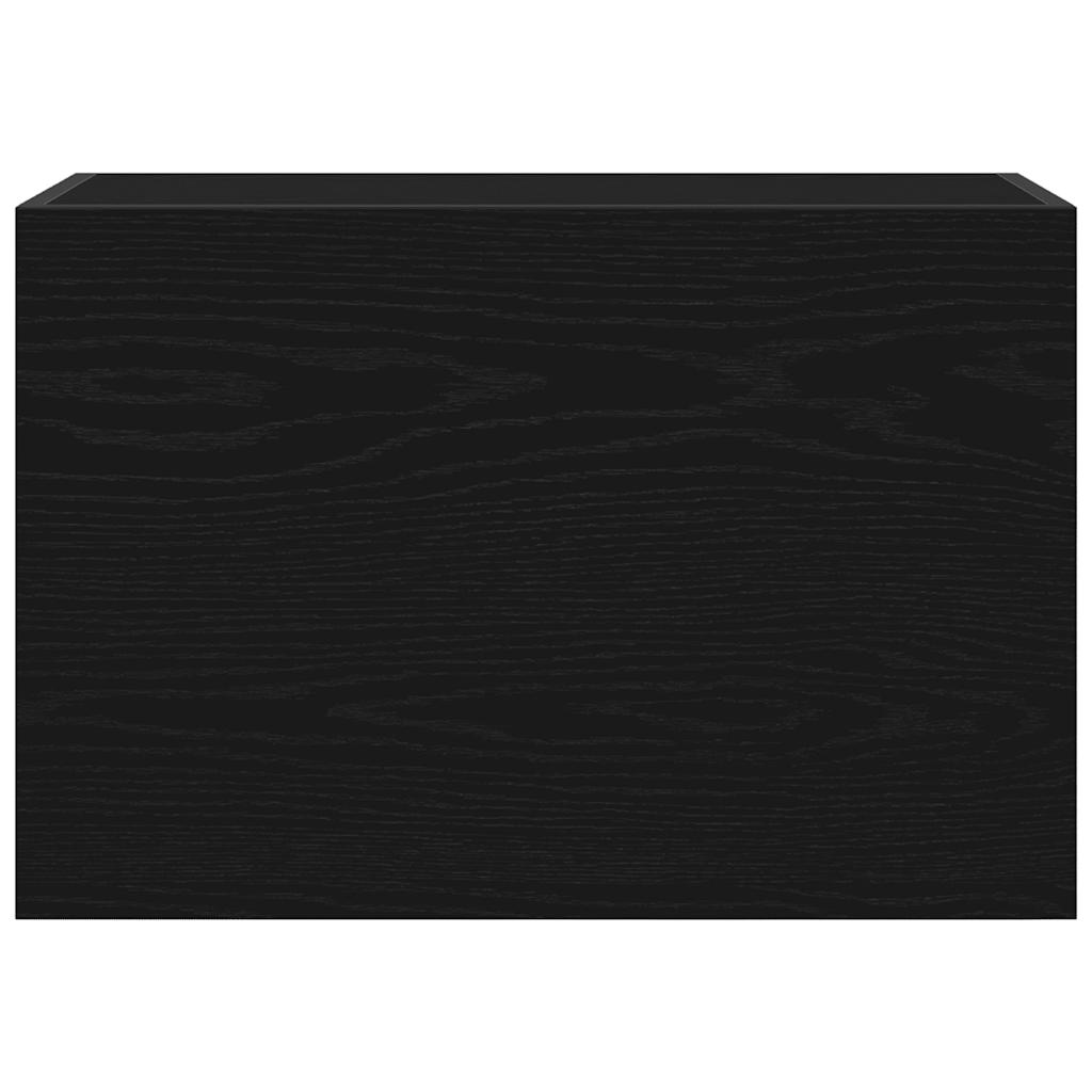 fekete szerelt fa fali fürdőszobaszekrény 60x25x40 cm