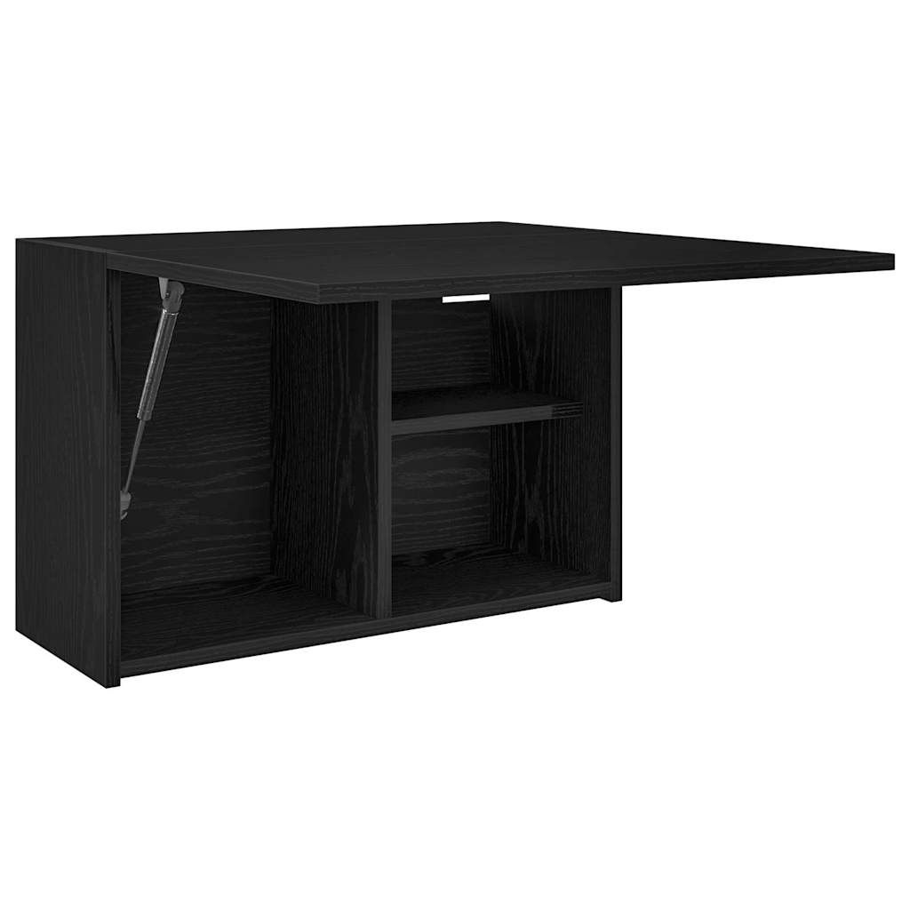 fekete szerelt fa fali fürdőszobaszekrény 60x25x40 cm