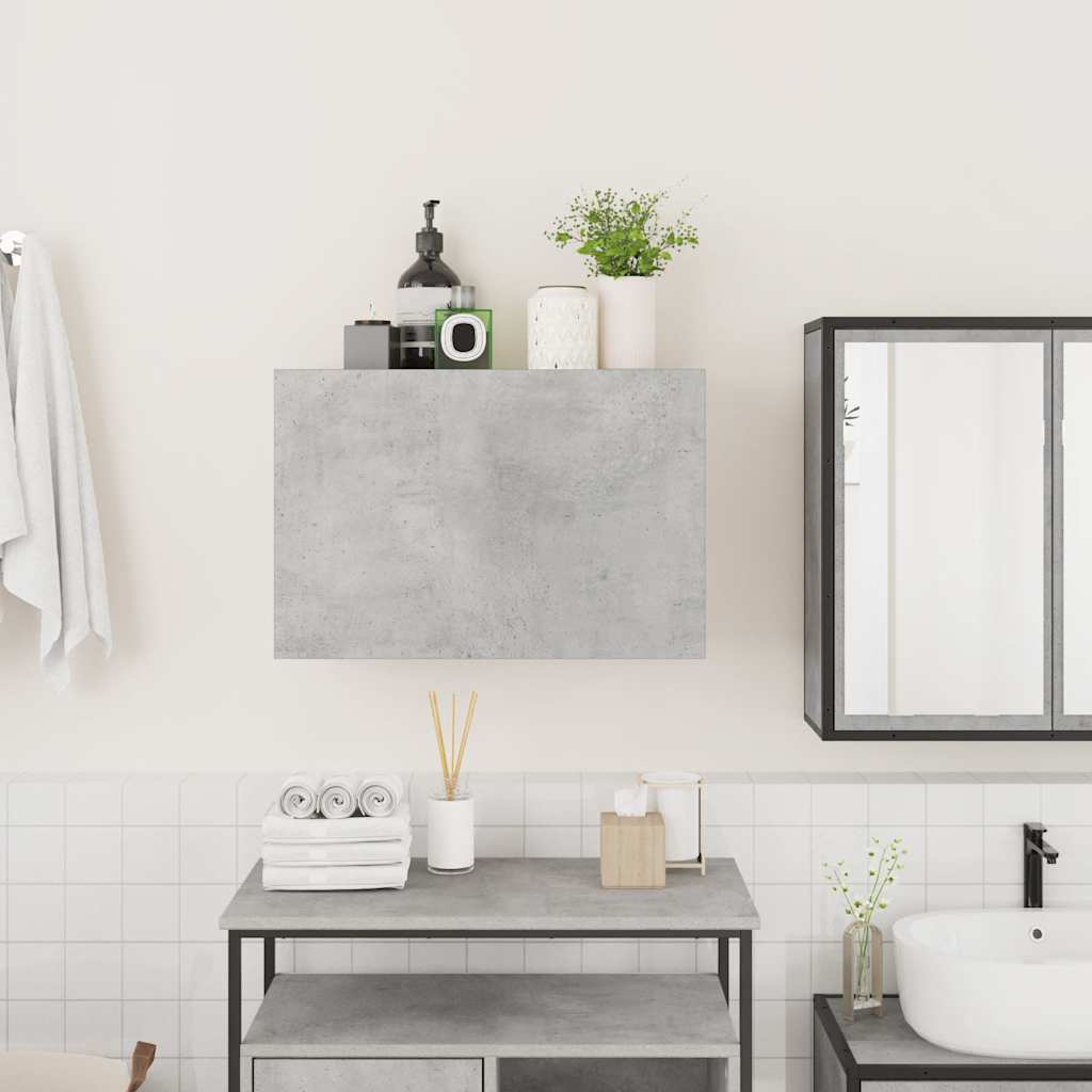 betonszürke szerelt fa fali fürdőszobaszekrény 60 x 25 x 40 cm