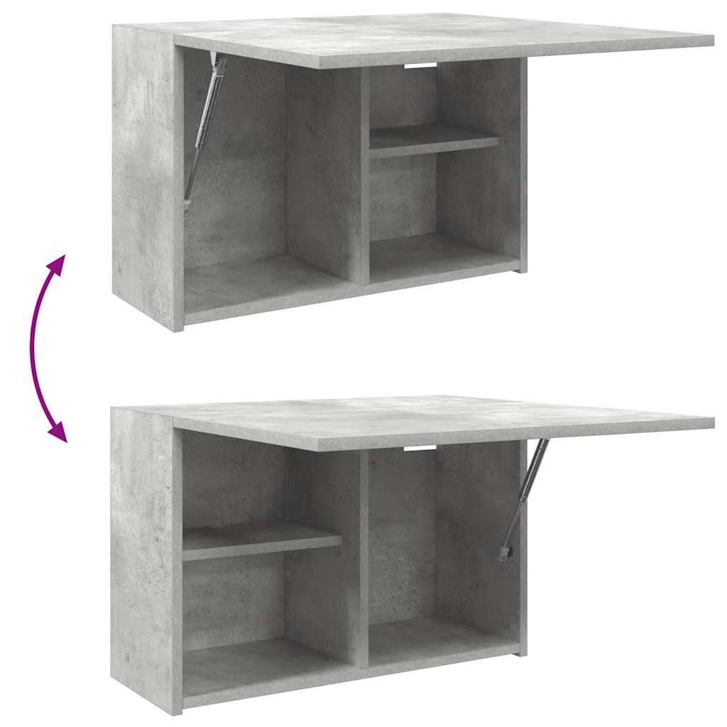 betonszürke szerelt fa fali fürdőszobaszekrény 60 x 25 x 40 cm