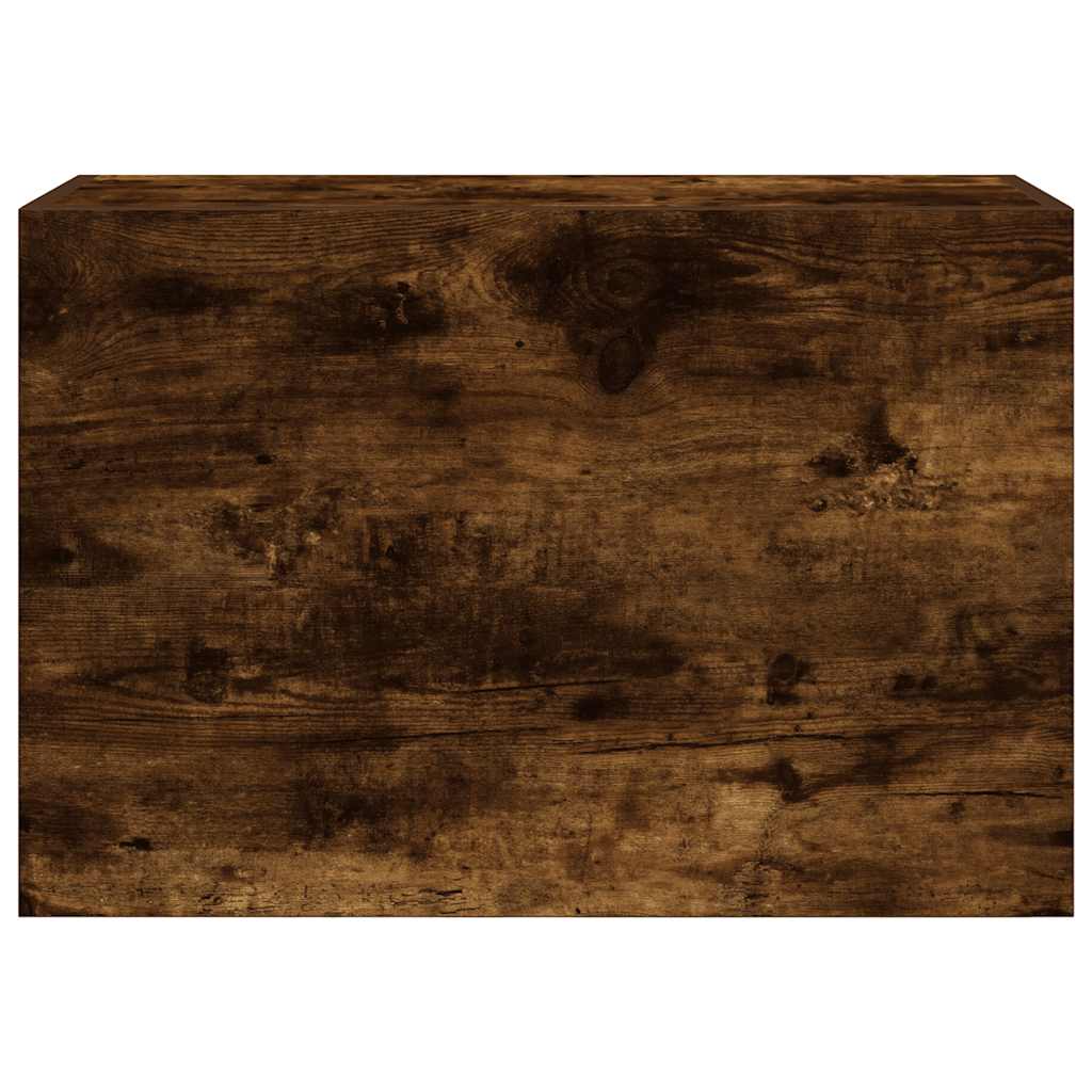 füstös tölgyszínű szerelt fa fali fürdőszobaszekrény 60x25x40cm