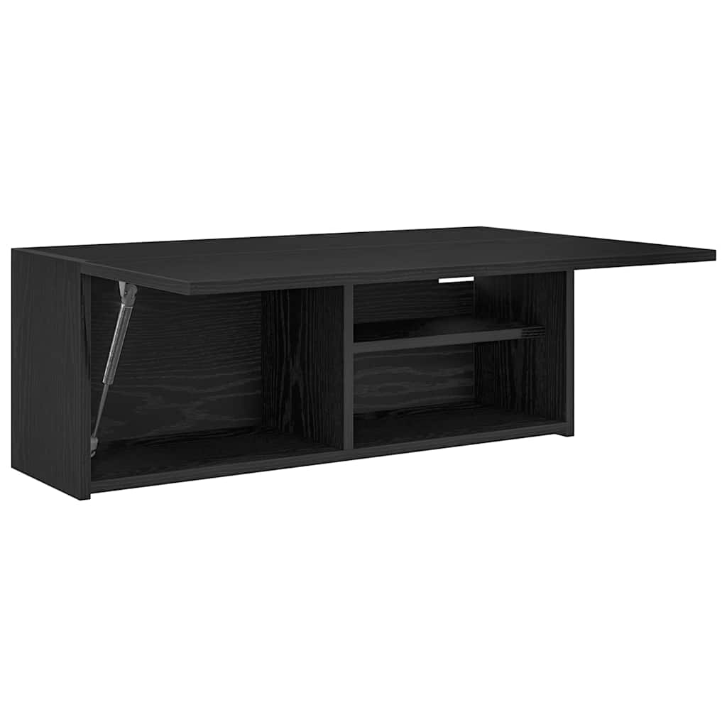 fekete szerelt fa fali fürdőszobaszekrény 80x25x30 cm