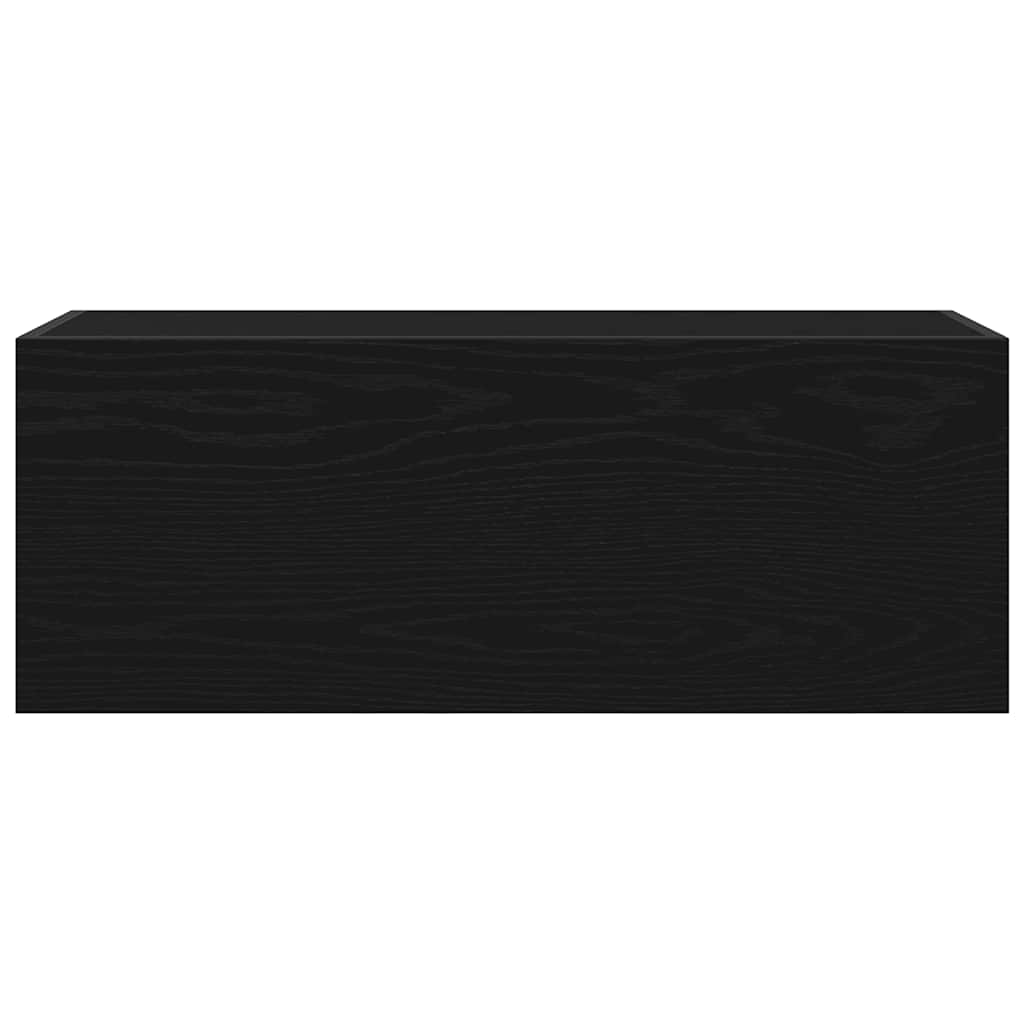 fekete szerelt fa fali fürdőszobaszekrény 80x25x30 cm