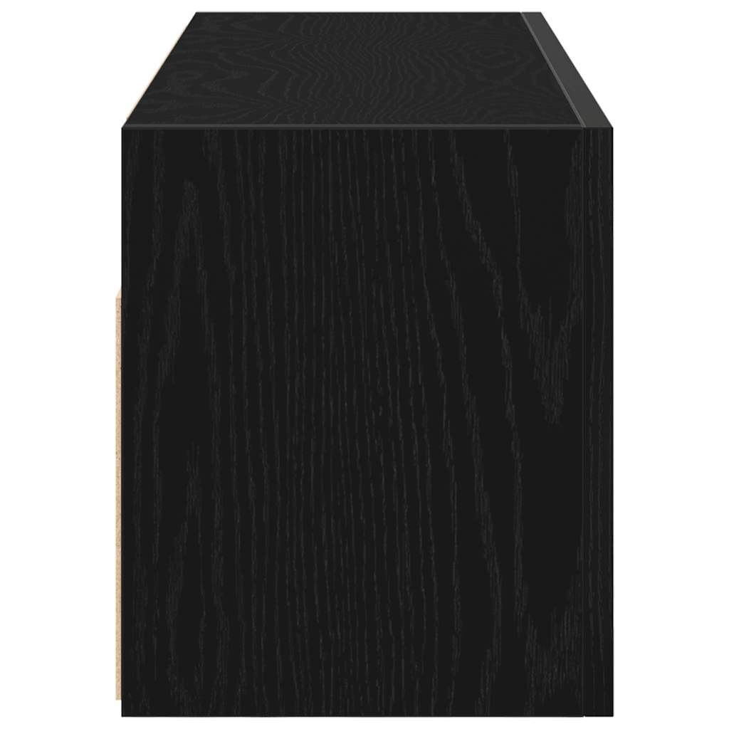 fekete szerelt fa fali fürdőszobaszekrény 80x25x30 cm